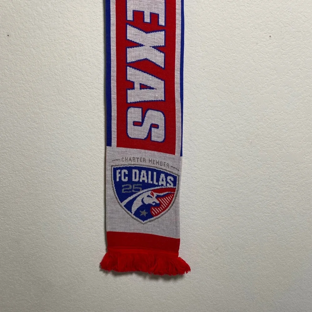 FC Dallas Scarf Made in‎ Texas Ruffneck MLS Soccer Fan Knit Pride USA Flag